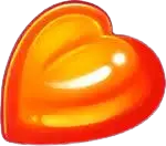 Orange heart candy symbol